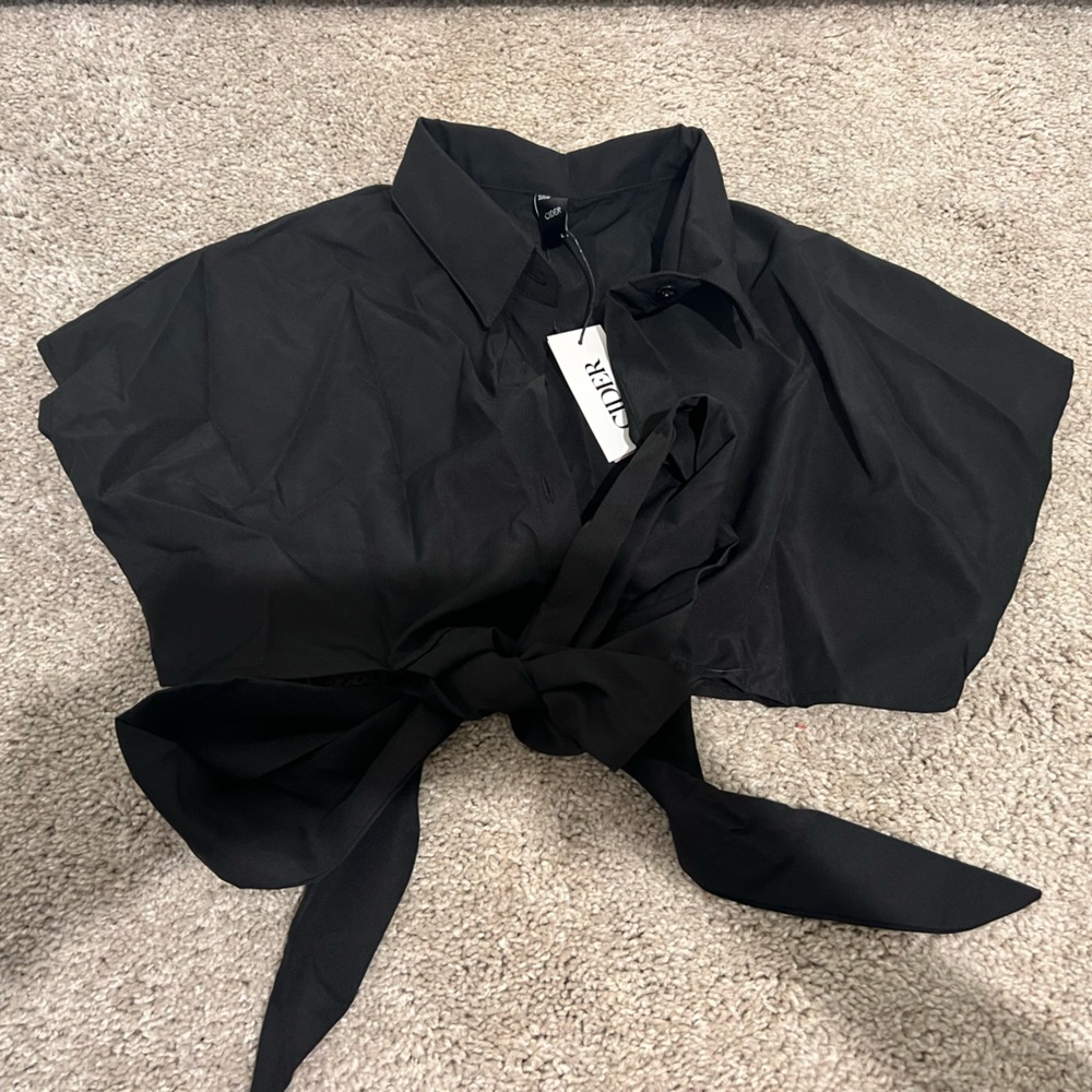 Cropped collared shirt